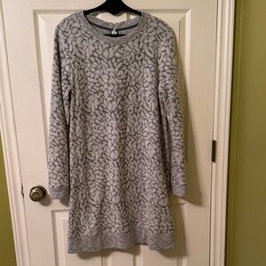 Lou & Grey Gray Textured Long Sleeve Dress